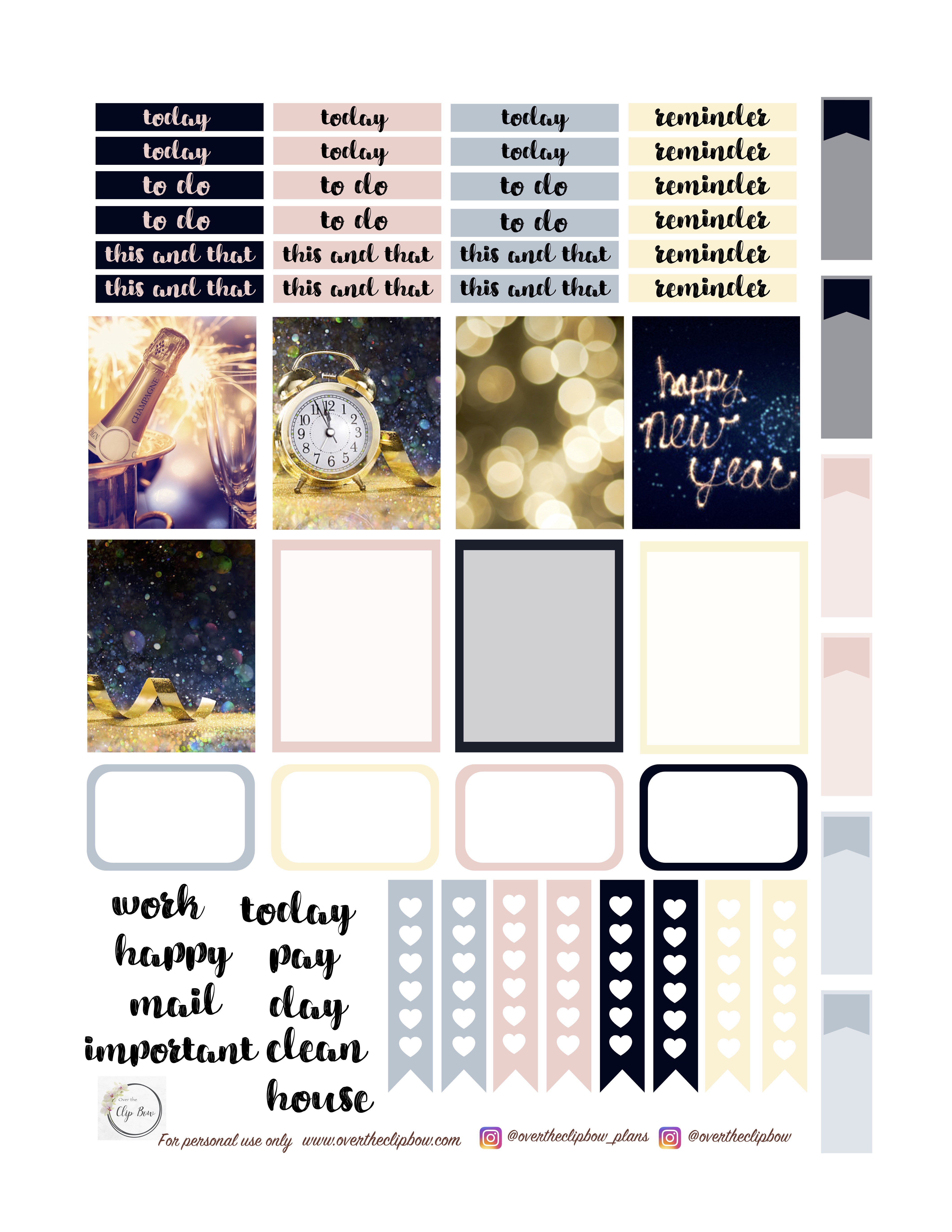 Lets celebrate 2018 free recollections and Erin Condren planner sticker weekly or daily printable