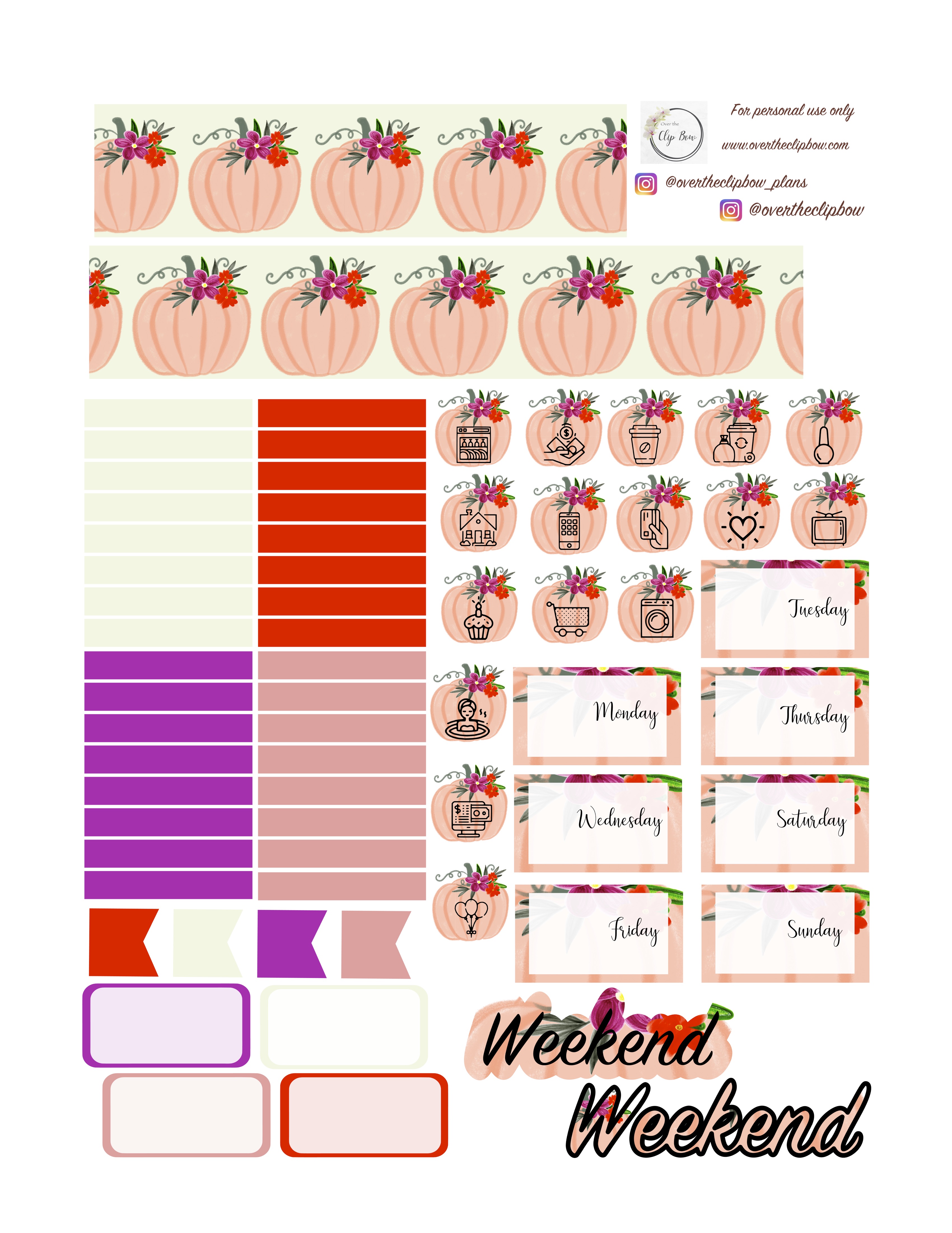 Cutest Pumpkin 2018 free recollections mini and Erin Condren planner sticker weekly or daily printable